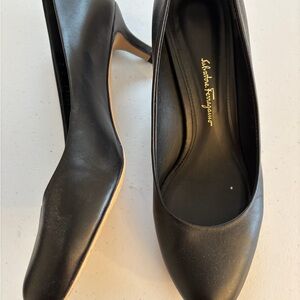 Salvatore Ferragamo Black Leather Heels